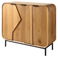 **Technische Titel in het Nederlands: Modern Eikenhouten Dressoir met Strak Ontwerp en Lijnen**