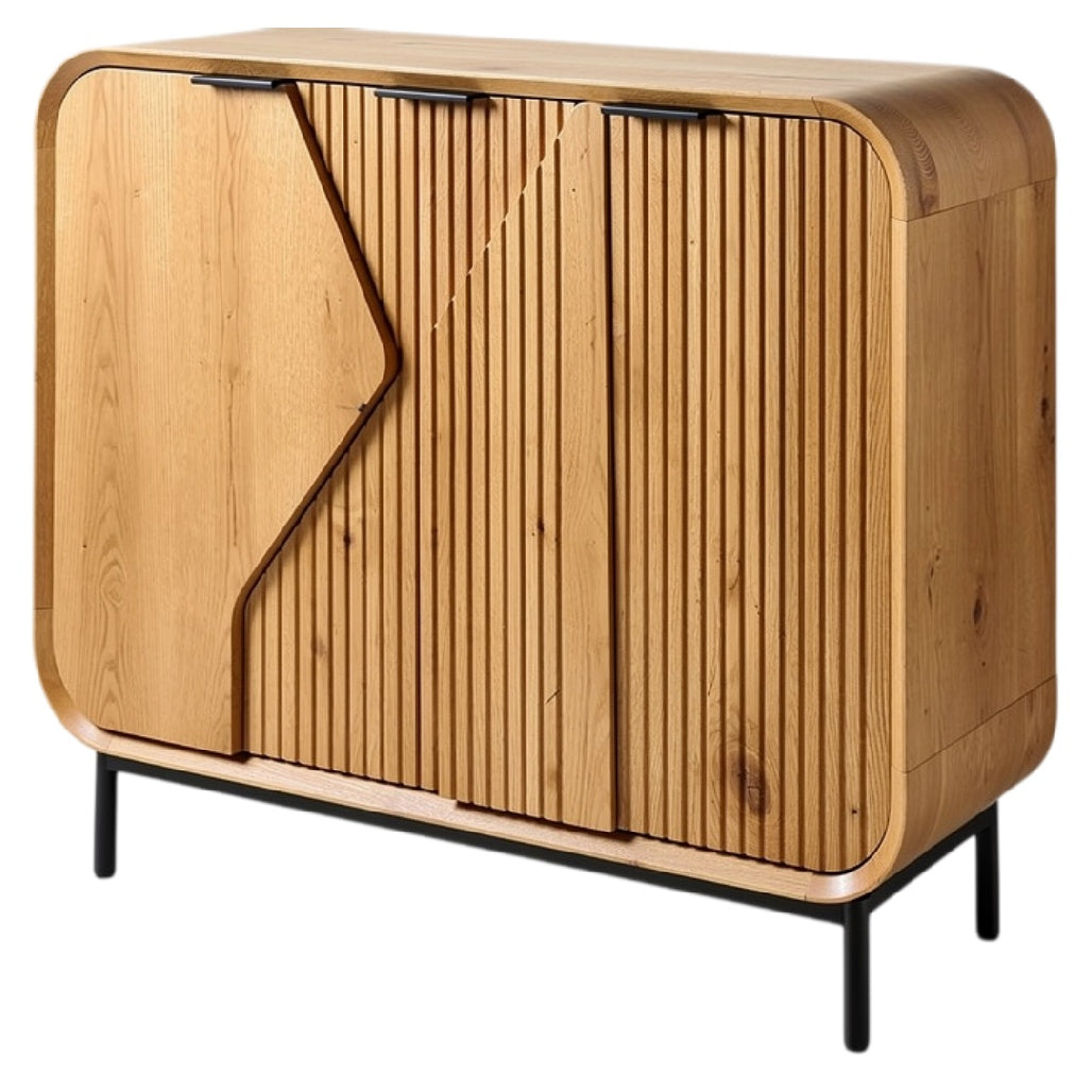 **Technische Titel in het Nederlands: Modern Eikenhouten Dressoir met Strak Ontwerp en Lijnen**
