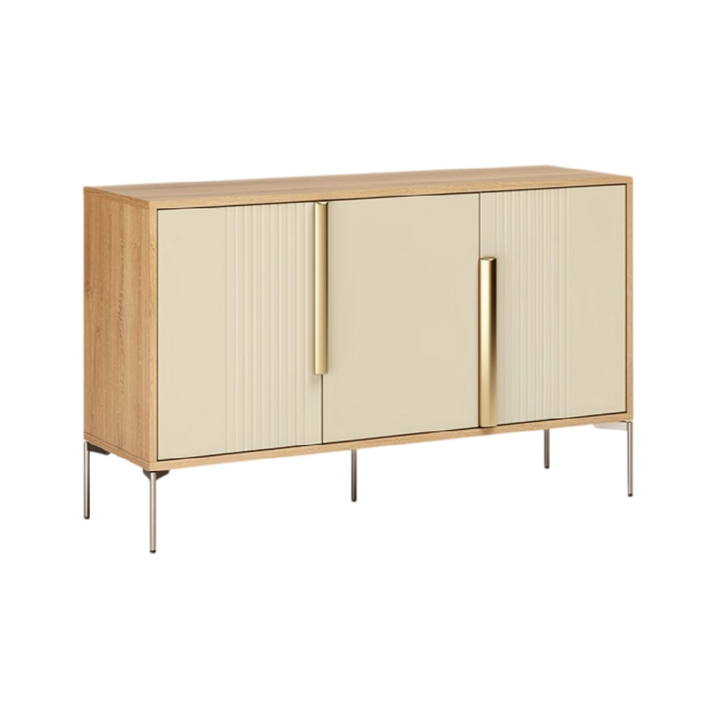 **Technische titel in het Nederlands:** **Moderne dressoir met gouden accenten en houten afwerking**