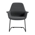 技术标题（荷兰语）：**Moderne Grijze Stoel met Gestreepte Bekleding en Metalen Onderstel**